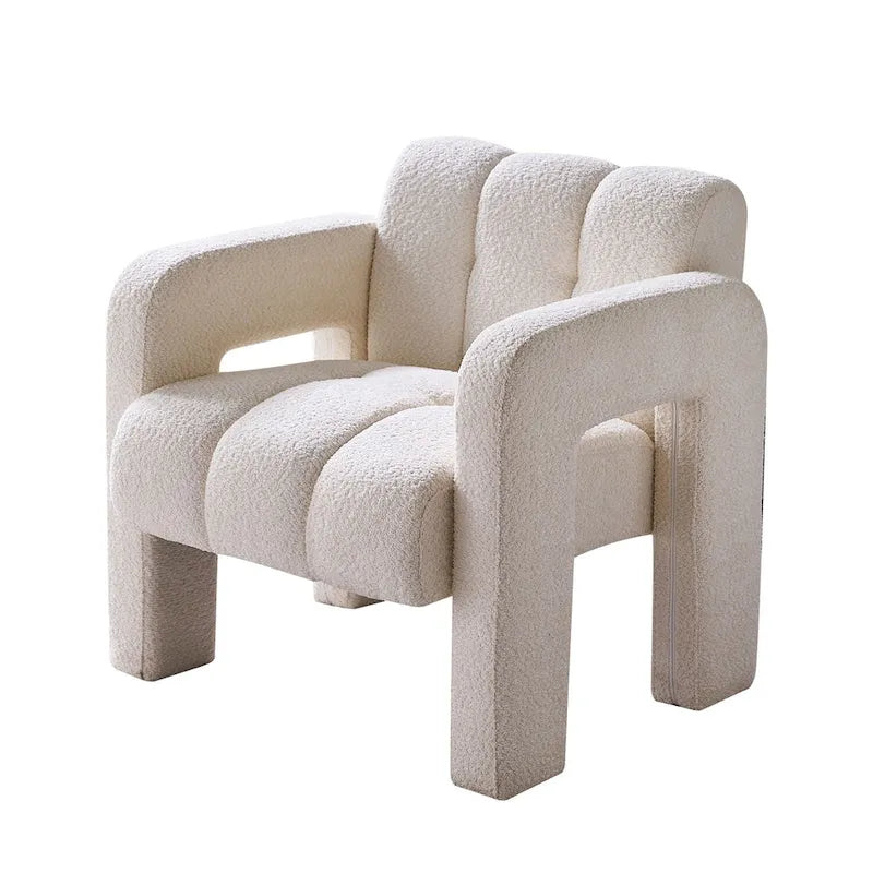Fauteuil d'appoint large rembourré en tissu bouclé 31.10