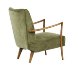 Fauteuil d'appoint Burlington en velours polyester, vert olive