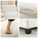 Canapé d'angle en chenille de 112,6 po avec deux poufs amovibles