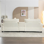 Canapé d'angle en chenille de 112,6 po avec deux poufs amovibles