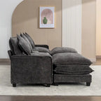 Canapé d'angle en chenille de 112,6 po avec deux poufs amovibles