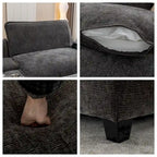Canapé d'angle en chenille de 112,6 po avec deux poufs amovibles