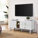 Meuble TV à tiroirs avec porte, armoire de rangement, commode, commode en bois avec poignée en cuir