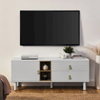 Meuble TV à tiroirs avec porte, armoire de rangement, commode, commode en bois avec poignée en cuir