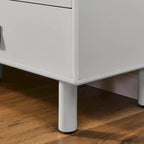 Meuble TV à tiroirs avec porte, armoire de rangement, commode, commode en bois avec poignée en cuir