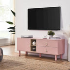 Meuble TV à tiroirs avec porte, armoire de rangement, commode, commode en bois avec poignée en cuir
