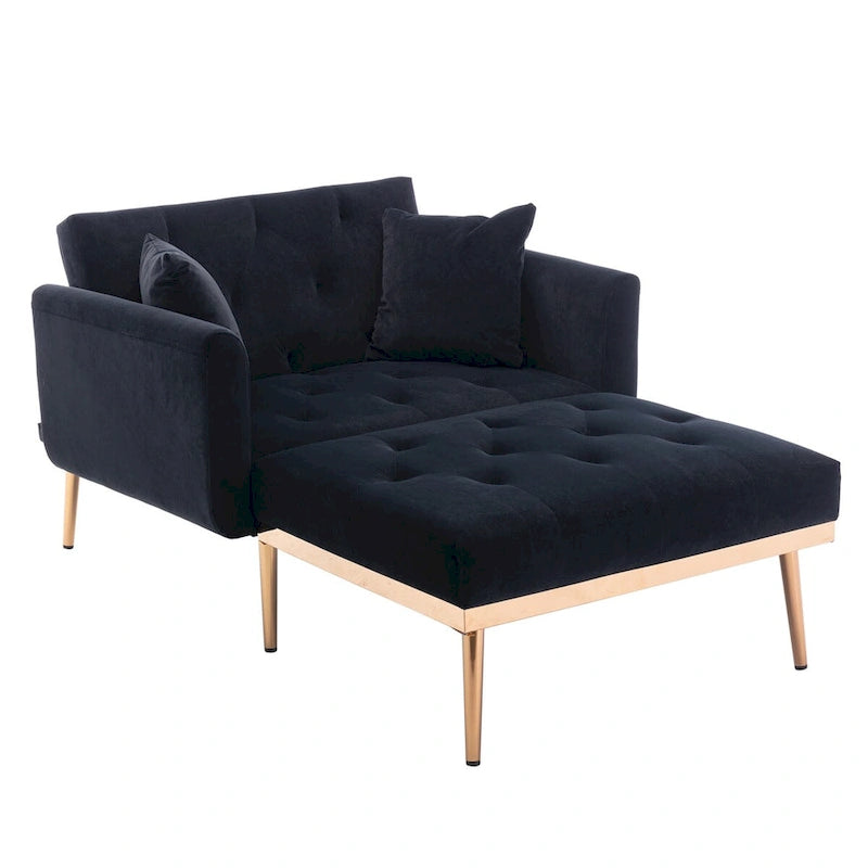 Chaise longue/fauteuil d'appoint, bords incurvés, rembourrée de mousse épaisse et recouverte d'un tissu de haute qualité