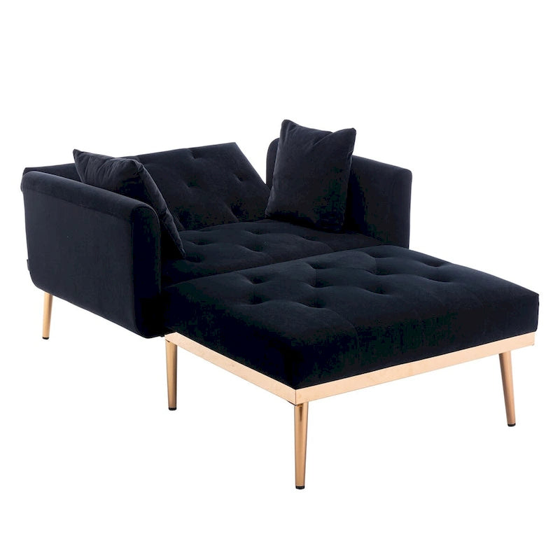 Chaise longue/fauteuil d'appoint, bords incurvés, rembourrée de mousse épaisse et recouverte d'un tissu de haute qualité