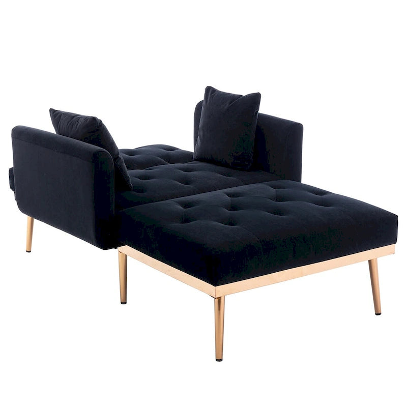 Chaise longue/fauteuil d'appoint, bords incurvés, rembourrée de mousse épaisse et recouverte d'un tissu de haute qualité