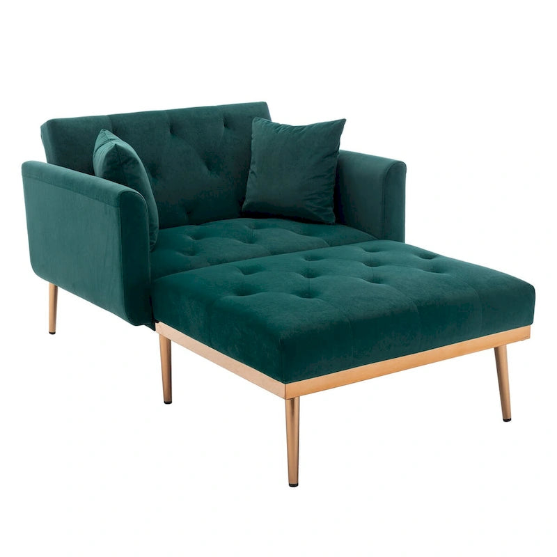Chaise longue/fauteuil d'appoint, bords incurvés, rembourrée de mousse épaisse et recouverte d'un tissu de haute qualité