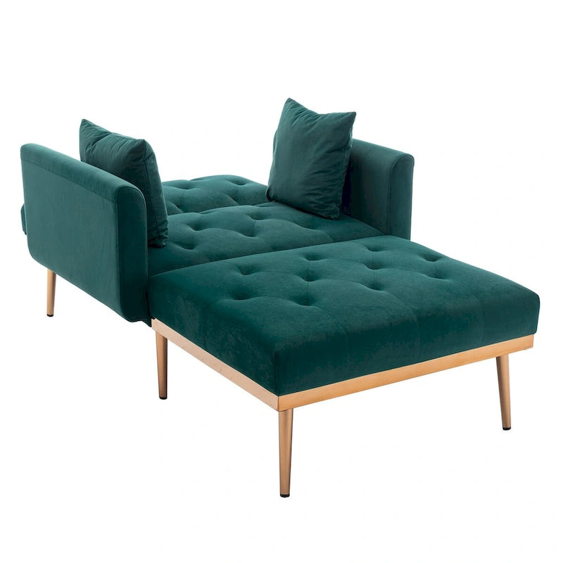 Chaise longue/fauteuil d'appoint, bords incurvés, rembourrée de mousse épaisse et recouverte d'un tissu de haute qualité