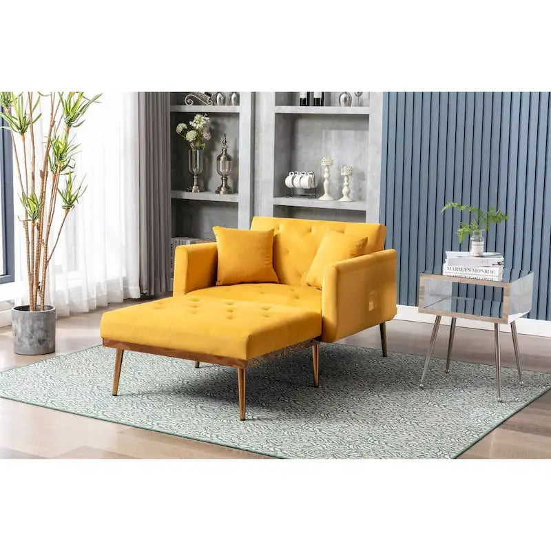 Chaise longue/fauteuil d'appoint, bords incurvés, rembourrée de mousse épaisse et recouverte d'un tissu de haute qualité