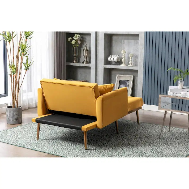 Chaise longue/fauteuil d'appoint, bords incurvés, rembourrée de mousse épaisse et recouverte d'un tissu de haute qualité