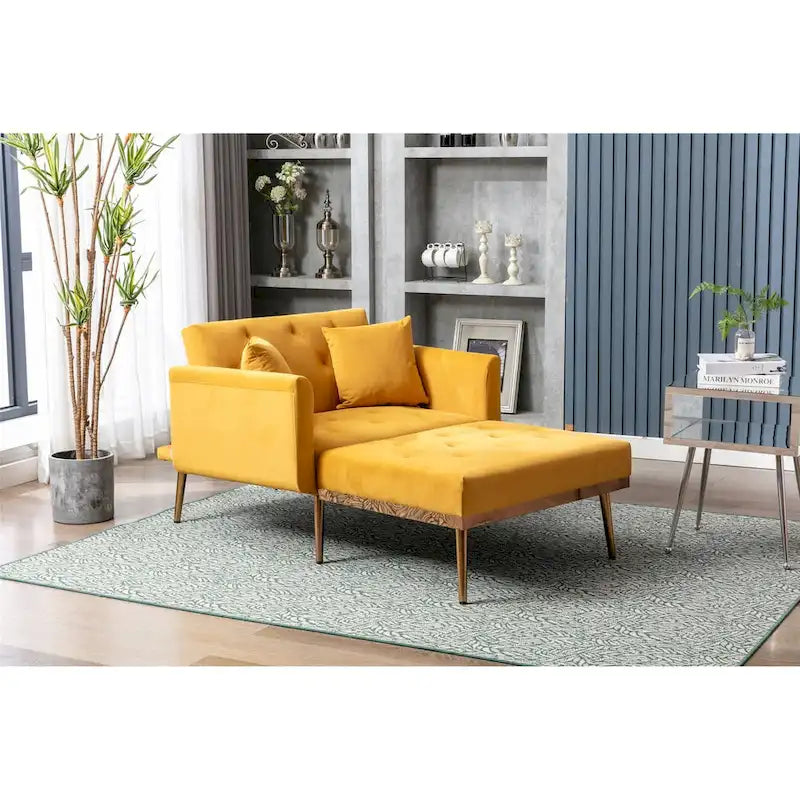 Chaise longue/fauteuil d'appoint, bords incurvés, rembourrée de mousse épaisse et recouverte d'un tissu de haute qualité
