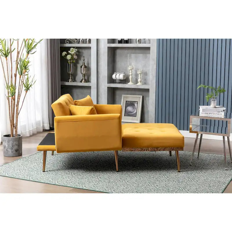 Chaise longue/fauteuil d'appoint, bords incurvés, rembourrée de mousse épaisse et recouverte d'un tissu de haute qualité