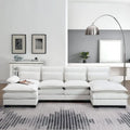Canapé d'angle en U 6 places, convertible avec coussins lombaires pour salon, appartement