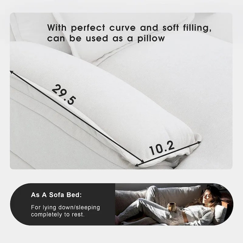 Canapé d'angle en U 6 places, convertible avec coussins lombaires pour salon, appartement