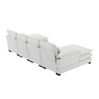 Canapé d'angle en U 6 places, convertible avec coussins lombaires pour salon, appartement