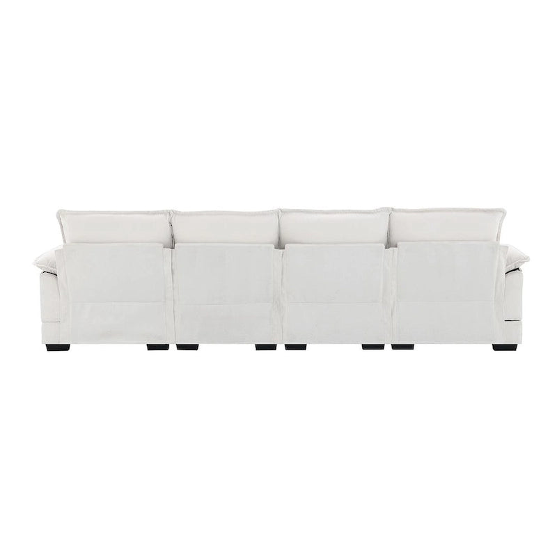 Canapé d'angle en U 6 places, convertible avec coussins lombaires pour salon, appartement