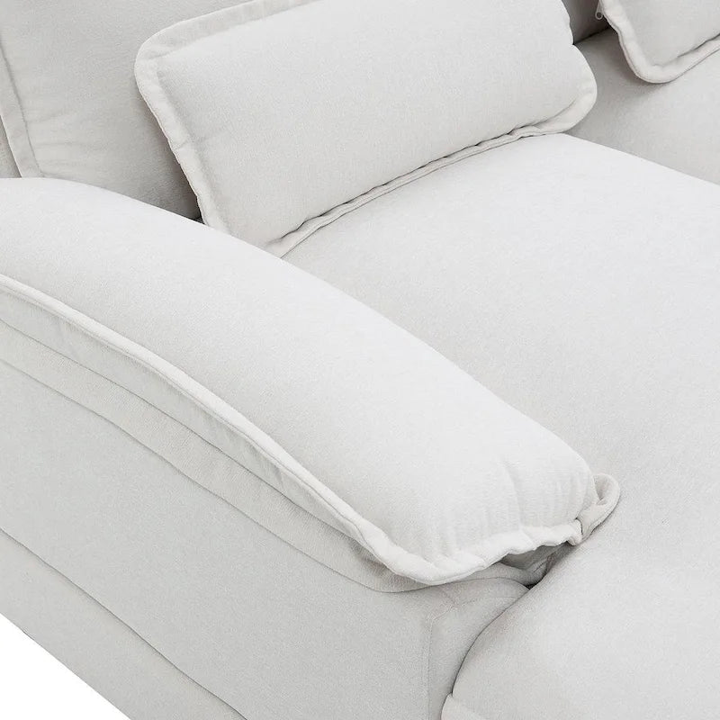 Canapé d'angle en U 6 places, convertible avec coussins lombaires pour salon, appartement
