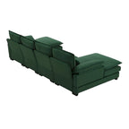 Canapé d'angle en U 6 places, convertible avec coussins lombaires pour salon, appartement