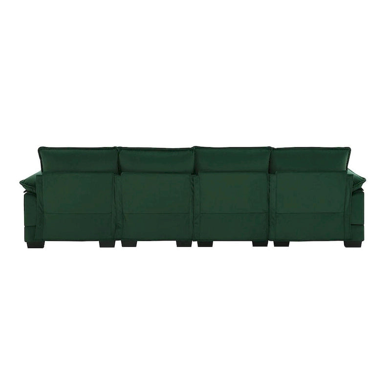 Canapé d'angle en U 6 places, convertible avec coussins lombaires pour salon, appartement