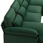 Canapé d'angle en U 6 places, convertible avec coussins lombaires pour salon, appartement