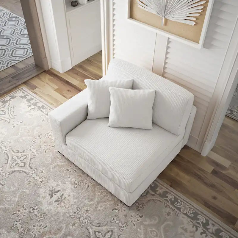 Canapés modulaires modernes en velours côtelé avec méridienne