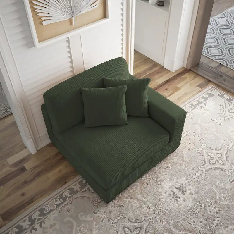 Canapés modulaires modernes en velours côtelé avec méridienne
