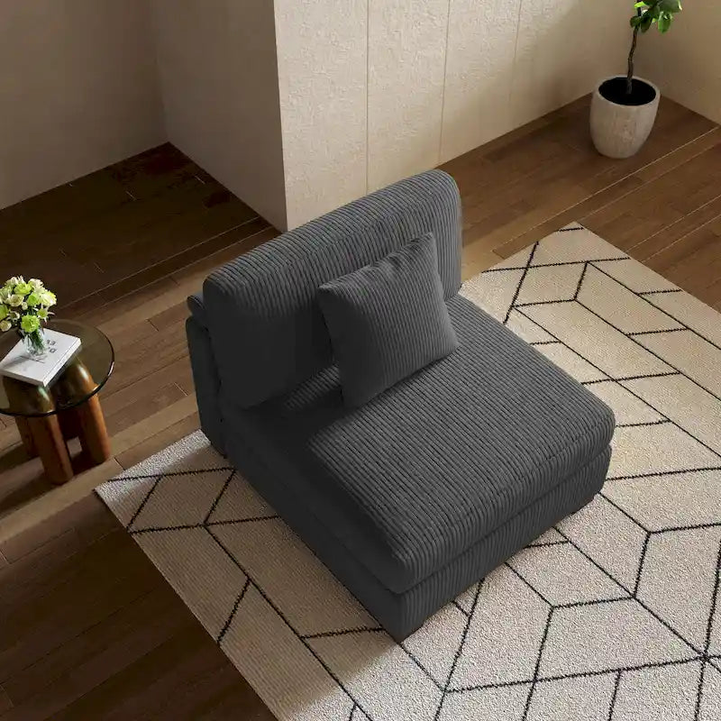 Canapés modulaires modernes en velours côtelé avec méridienne