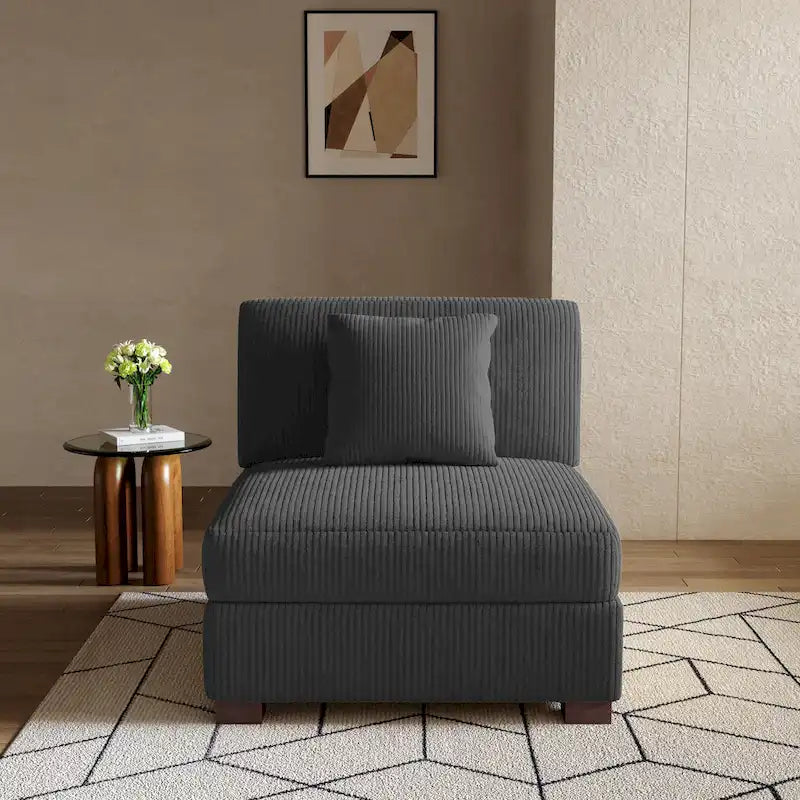 Canapés modulaires modernes en velours côtelé avec méridienne