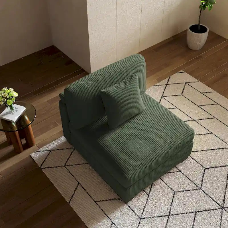Canapés modulaires modernes en velours côtelé avec méridienne