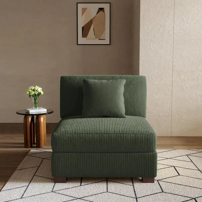 Canapés modulaires modernes en velours côtelé avec méridienne