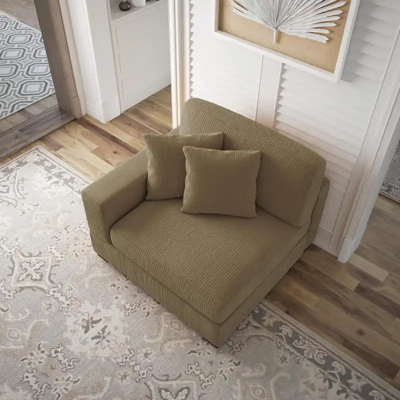 Canapés modulaires modernes en velours côtelé avec méridienne