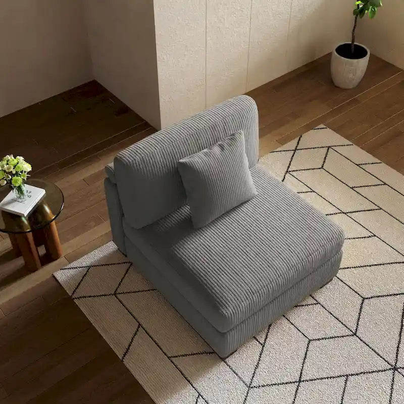 Canapés modulaires modernes en velours côtelé avec méridienne
