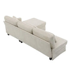 Canapé d'angle en L convertible avec méridienne réversible et rangement pour salon