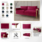 Ensemble de salon 2 pièces CraftPorch Glam en velours capitonné
