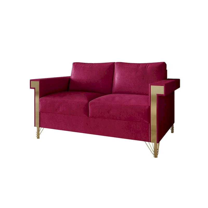 Ensemble de salon 2 pièces CraftPorch Glam en velours capitonné
