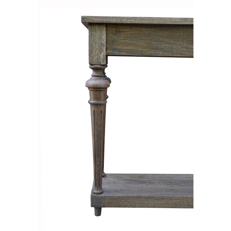 Console Arin de 183 cm à pieds tournés, en bois de manguier massif