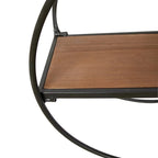 Étagère murale moderne ronde en bois et métal Isabella - 17.25H x 23L x 5.5P