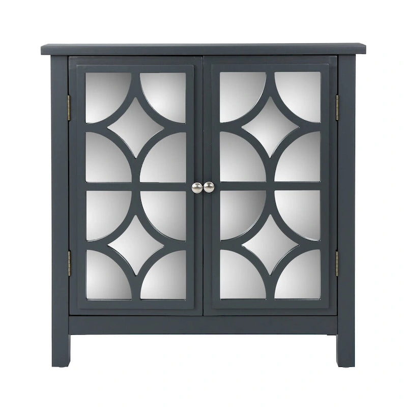 Meuble double porte à finition miroir