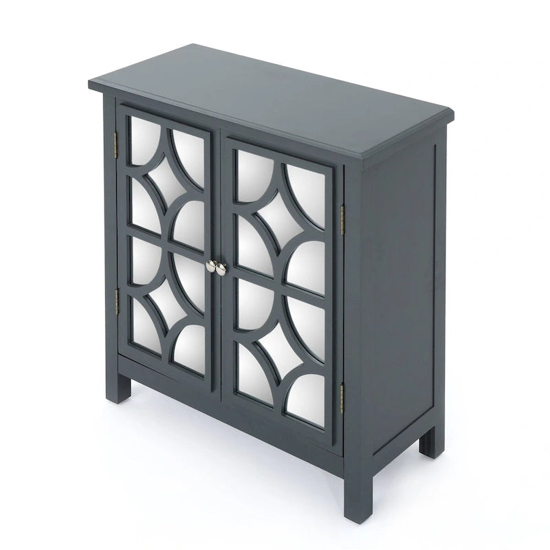 Meuble double porte à finition miroir