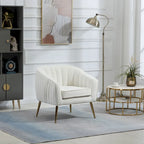 Fauteuil d'appoint moderne en velours avec ottoman pour salon/chambre à coucher/salon de manucure