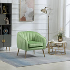 Fauteuil d'appoint moderne en velours avec ottoman pour salon/chambre à coucher/salon de manucure