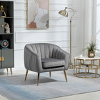 Fauteuil d'appoint moderne en velours avec ottoman pour salon/chambre à coucher/salon de manucure