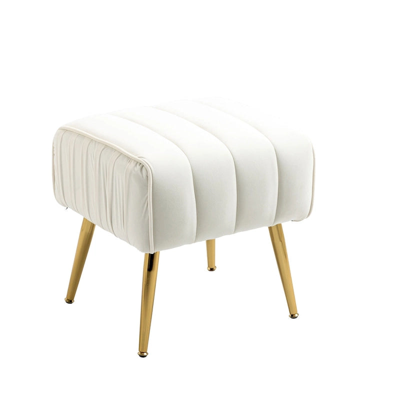 Fauteuil d'appoint moderne en velours avec ottoman pour salon/chambre à coucher/salon de manucure
