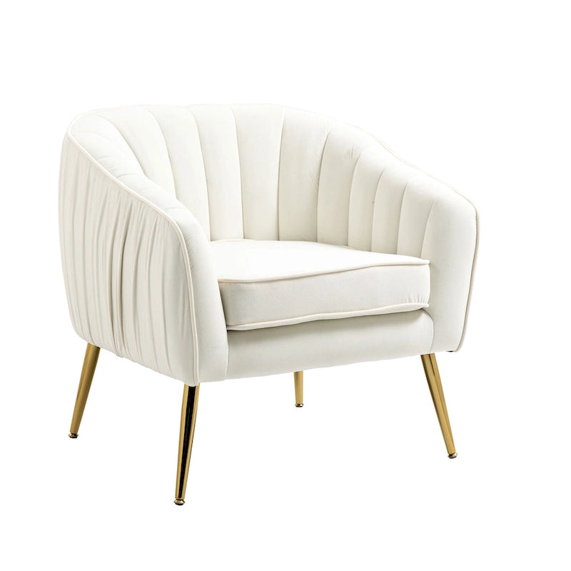 Fauteuil d'appoint moderne en velours avec ottoman pour salon/chambre à coucher/salon de manucure
