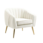Fauteuil d'appoint moderne en velours avec ottoman pour salon/chambre à coucher/salon de manucure