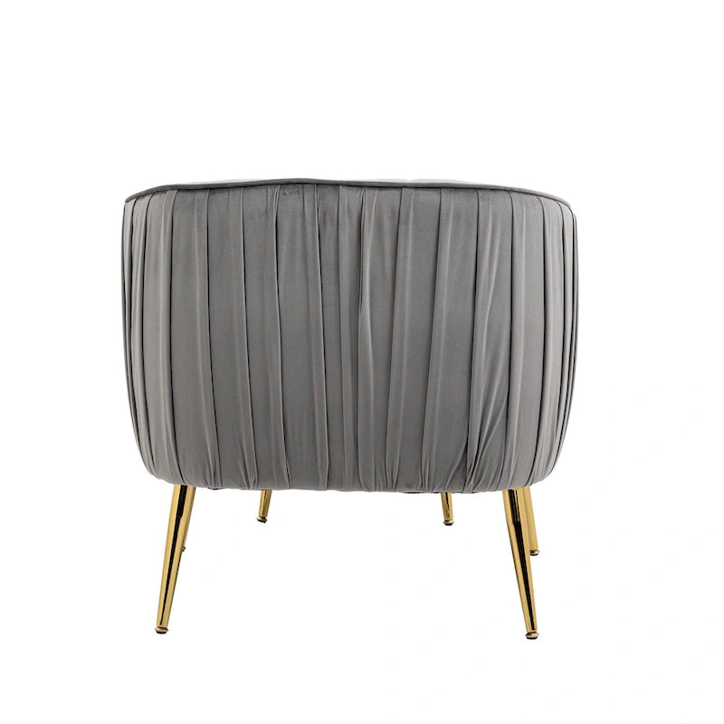 Fauteuil d'appoint moderne en velours avec ottoman pour salon/chambre à coucher/salon de manucure