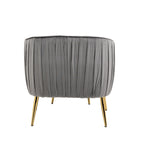 Fauteuil d'appoint moderne en velours avec ottoman pour salon/chambre à coucher/salon de manucure